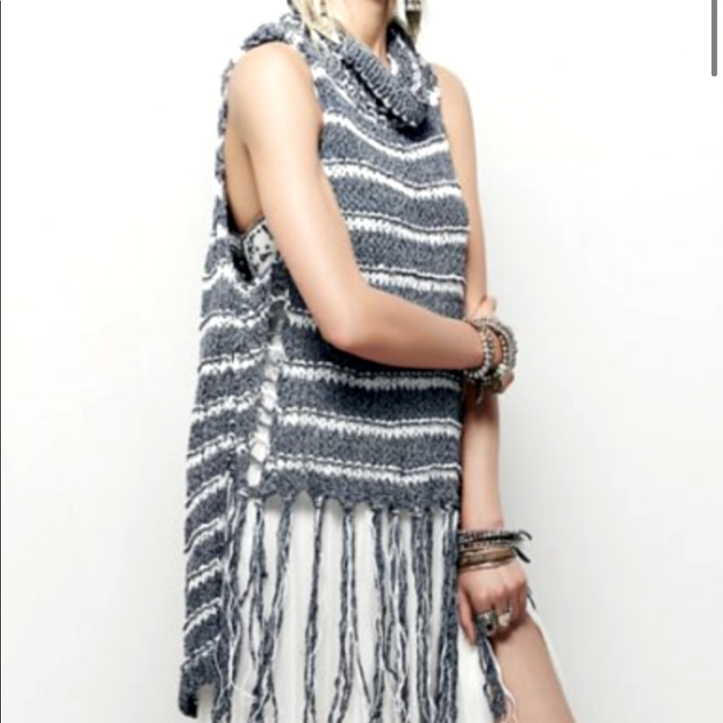 Free People Folksong Fringe Sweater Vest
